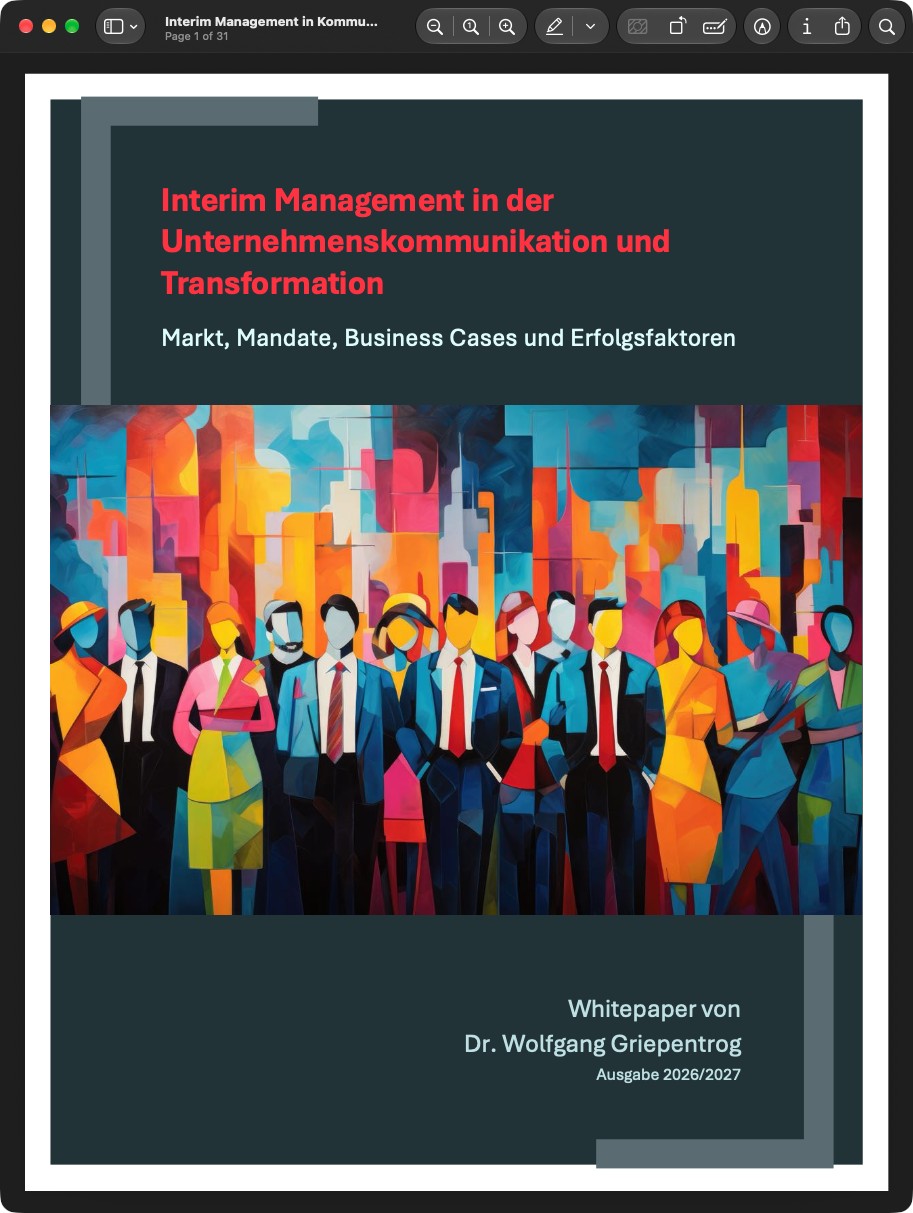 Cover Whitepaper Interim Management Ausgabe 2026/2027 von Dr. Wolfgang Griepentrog